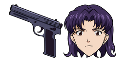 Neon Genesis Evangelion Misato Katsuragi and Pistol Cursor