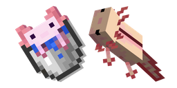 Minecraft Axolotl and Bucket of Axolotl Cursor