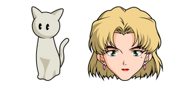 Neon Genesis Evangelion Ritsuko Akagi and Cat Figure Cursor