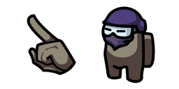 Among Us Tan Character in Ninja Mask Cursor