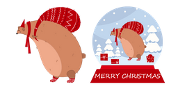 Christmas Snow Globe and Bear Curseur