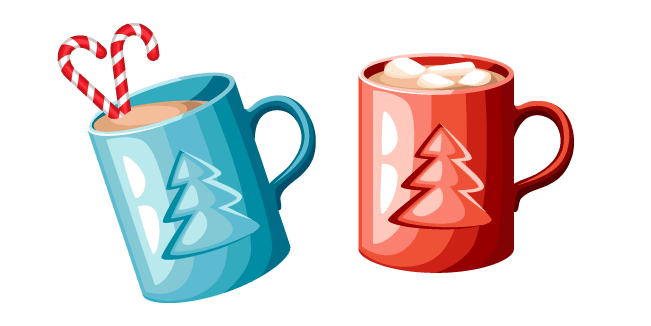 Cocoa with Marshmallows and Candy Cane Cursor