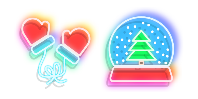 Neon Snow Globe and Mittens Cursor