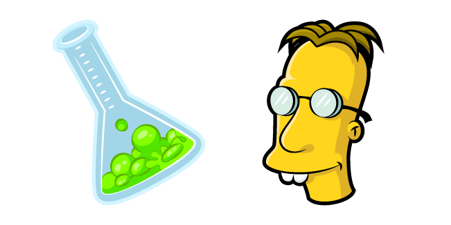 The Simpsons Professor Frink and Flask Cursor