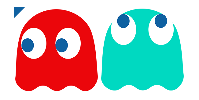 Pac-Man Blinky and Inky Ghosts Cursor