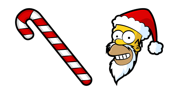 The Simpsons Homer Santa and Cane Cursor