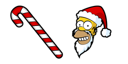 The Simpsons Homer Santa and Cane cursor