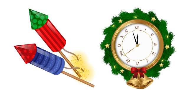 New Year Clock and Firework Cursor