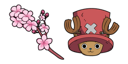 One Piece Tony Tony Chopper and Sakura Blossom Cursor