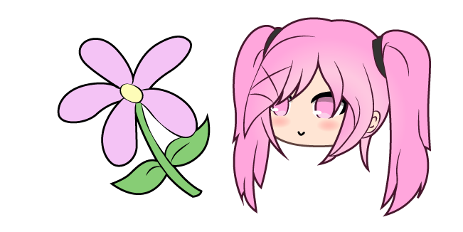 Gacha Life Sakura and Flower Cursor