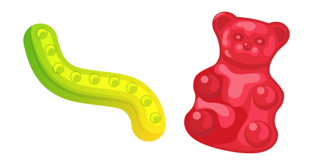 Gummy Worm and Bear Cursor
