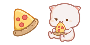 Cute Mochi Mochi Peach Cat and Pizza Curseur