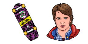 Back to the Future Marty McFly and Skateboard Curseur
