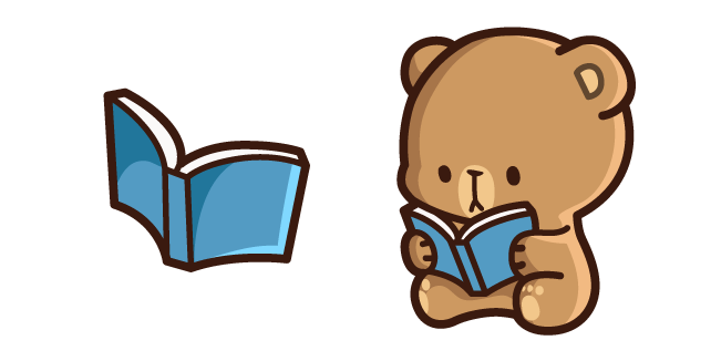 Милый Mocha Bear и Книга курсор