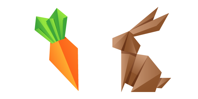 Origami Rabbit and Carrot Cursor