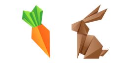 Origami Rabbit and Carrot Cursor