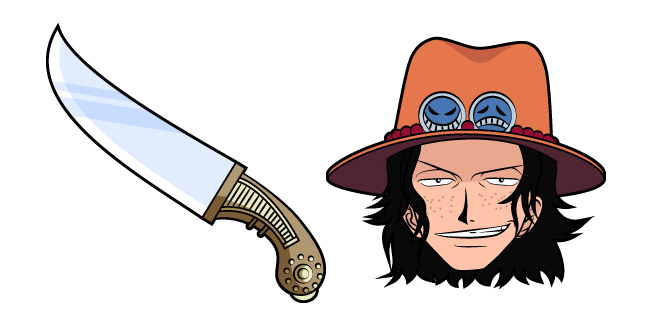 One Piece Portgas D. Ace and Knife Cursor