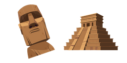 Mayan Pyramid and Moai Cursor