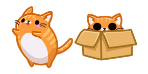 Cute Orange Cat in Box Curseur
