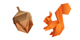 Origami Squirrel and Acorn Cursor