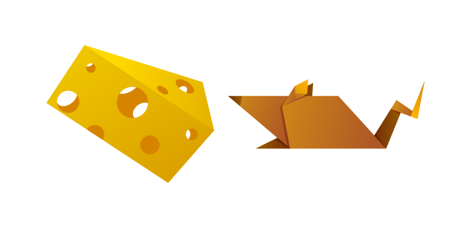 Origami Mouse and Cheese Cursor