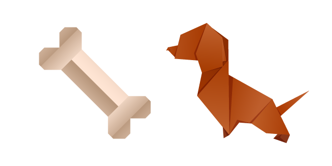 Оригами Собака и Кость курсор