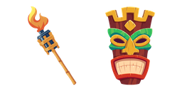 Tiki Mask and Burning Torch Curseur