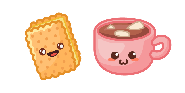 Cute Sandwich Cookie and Cocoa Cursor