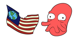 Futurama Dr. Zoidberg and Flag Cursor