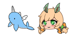 Gacha Life Leafu and Plushie Narwhal Cursor