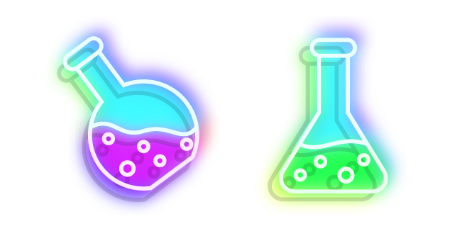 Neon Laboratory Flask Cursor