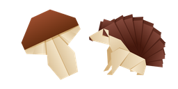 Origami Hedgehog and Mushroom Cursor