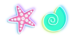 Neon Starfish and Shell cursor