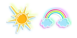 Neon Sun and Rainbow Curseur