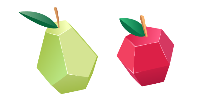 Origami Pear and Apple Cursor