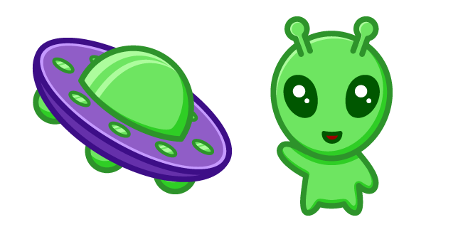 Cute Alien and UFO Cursor
