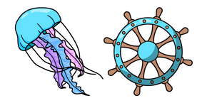 VSCO Girl Jellyfish and Steering Wheel Curseur