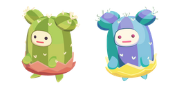 Ooblets Bristlebud and Gleamy Bristlebud Curseur