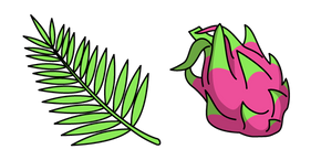 VSCO Girl Palm Leaf and Dragon Fruit cursor