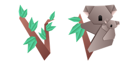 Origami Koala and Eucalyptus Cursor