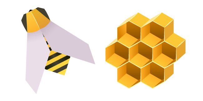 Origami Bee and Honeycomb Cursor