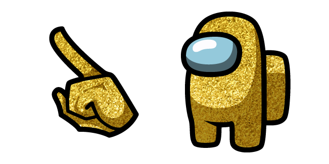 Among Us Gold Glitter Character Cursor