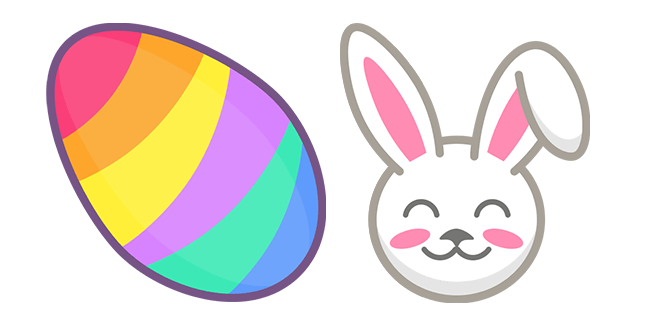 Colorful Easter Egg and Bunny Cursor