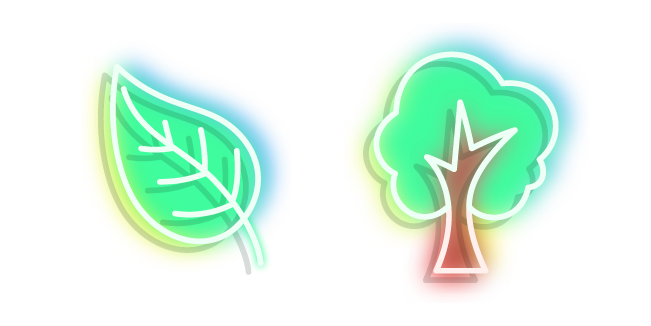 Neon Tree and Leaf Cursor