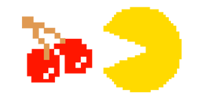 Pixel Pac-Man and Cherry Curseur