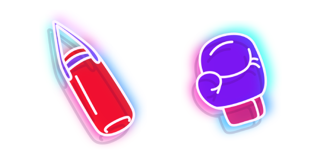 Neon Punching Bag and Boxing Glove Cursor