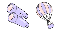 VSCO Girl Air Balloon and Binoculars Cursor