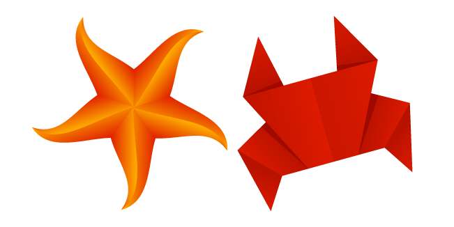 Оригами Краб и Морская Звезда курсор
