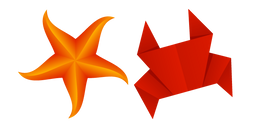 Origami Crab and Starfish Cursor