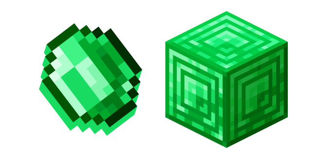 Minecraft Emerald and Block of Emerald Cursor